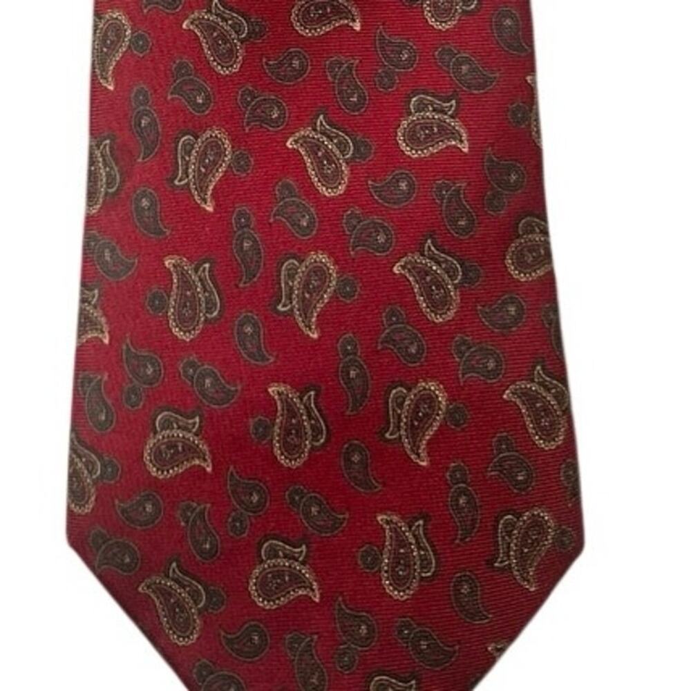 Christian Dior Tie Burgundy Silk Paisley